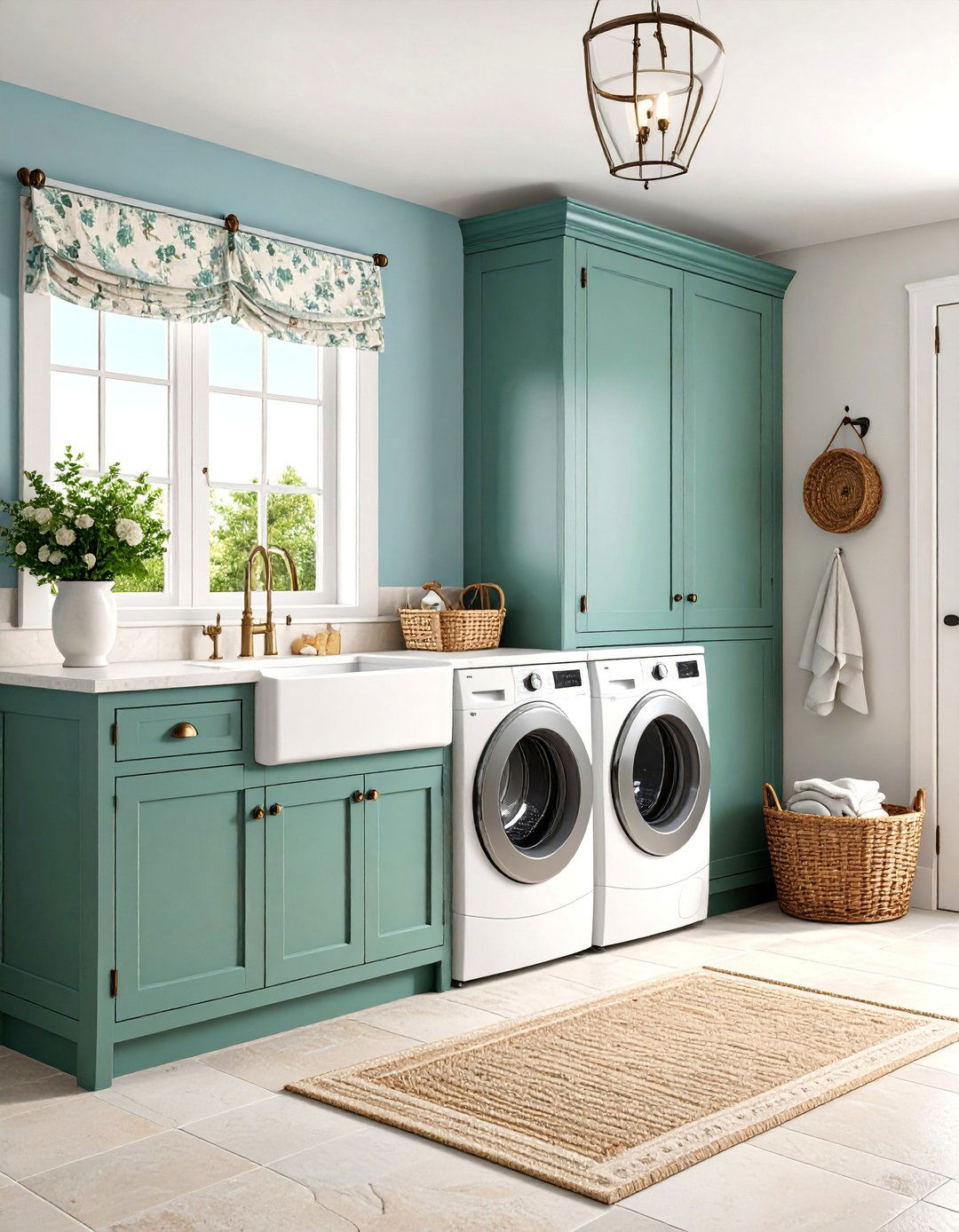 Country French Mudroom Laundry Room with Vintage Charm - 25 Mudroom Laundry Room Ideas