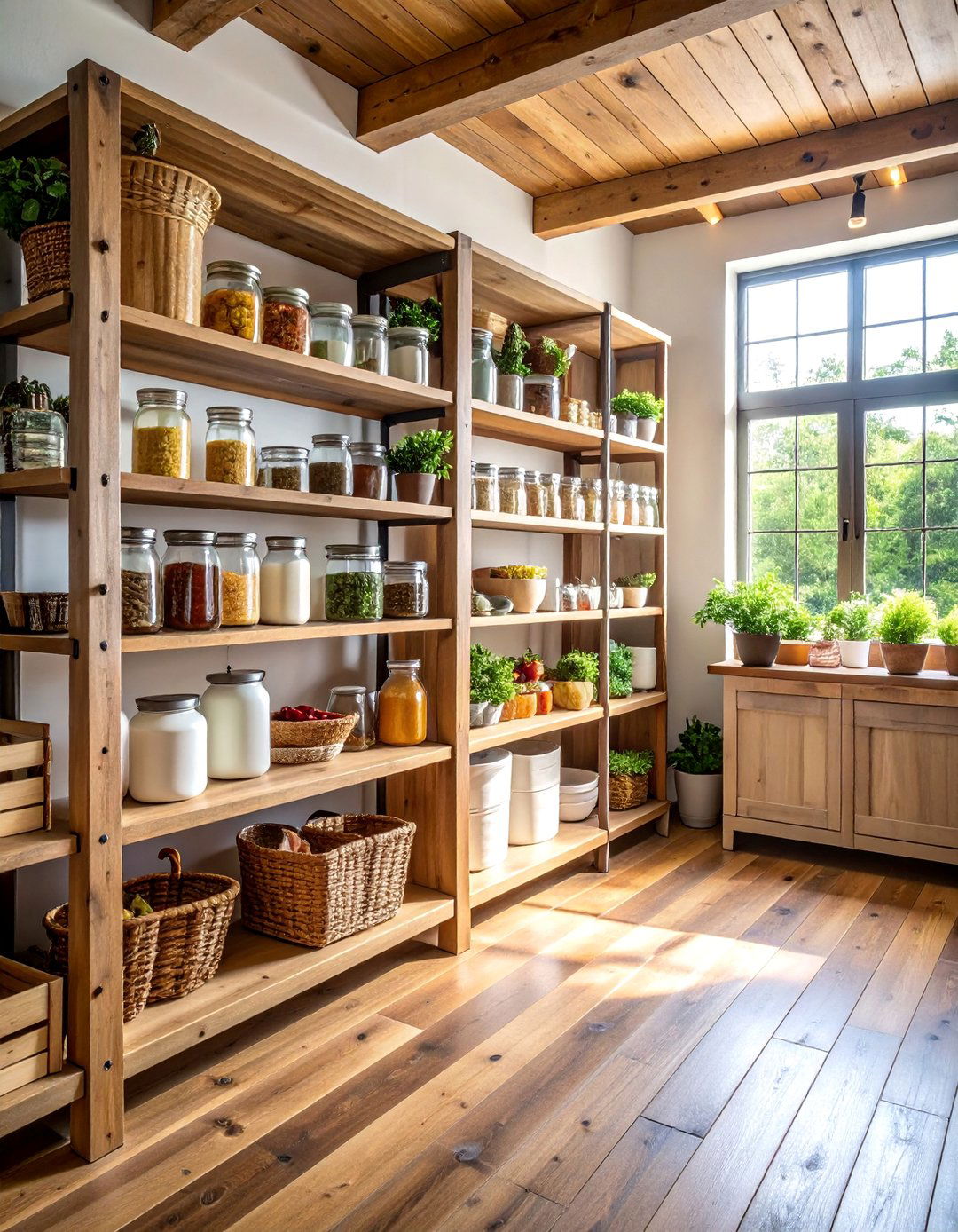 Country Kitchen Pantry - 25 Rustic Barndominium Interior Design Ideas