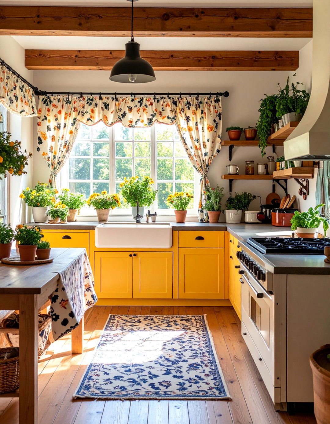 Country Kitchen with Cow Print Textiles - 25 Cow Print Room Decor Ideas
