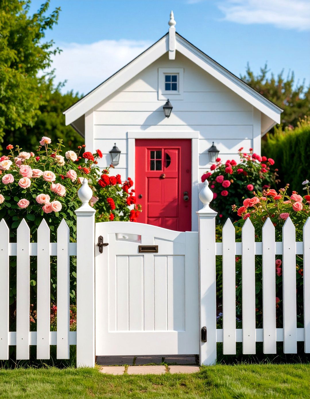 Country Picket Fence Mailbox with White Cottage Charm - 25 Mailbox Decor Ideas