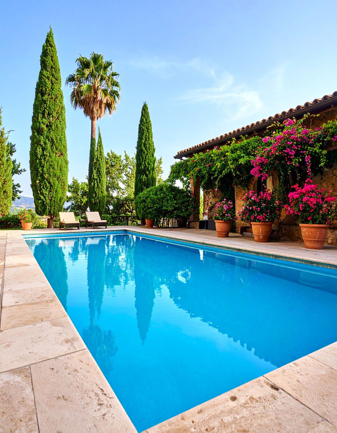 Courtyard Swimming Pool Oasis - 25 Mediterranean Garden Ideas