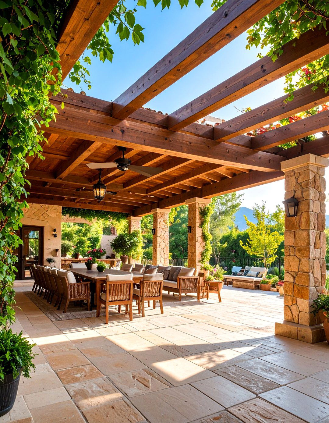 Covered Loggia and Pergola Spaces - 25 Spanish Mediterranean House Ideas