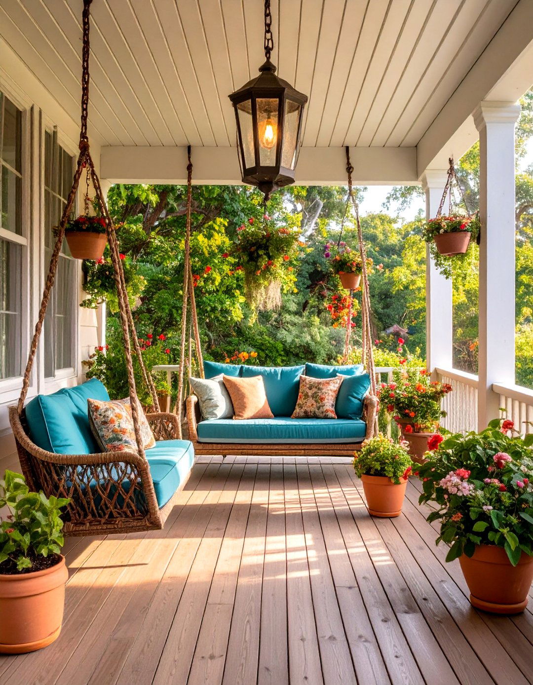 Covered Porch with Outdoor Rustic Furniture - 25 Rustic Decor Ideas