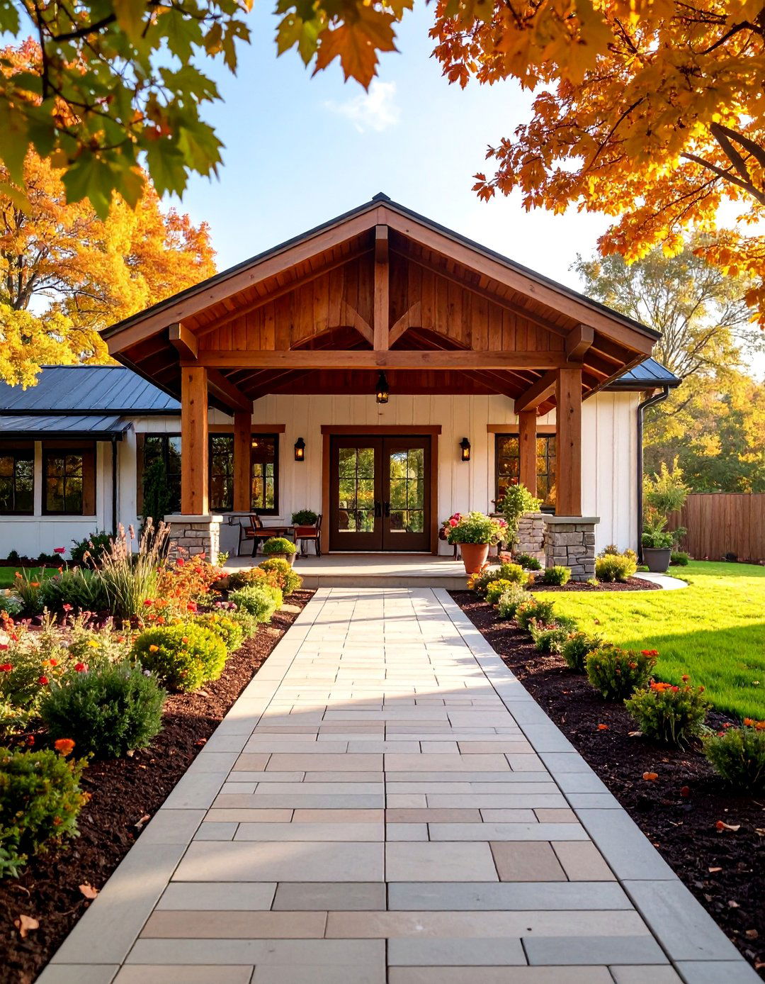 Covered Walkway Connection - 25 Modern Farmhouse Exterior