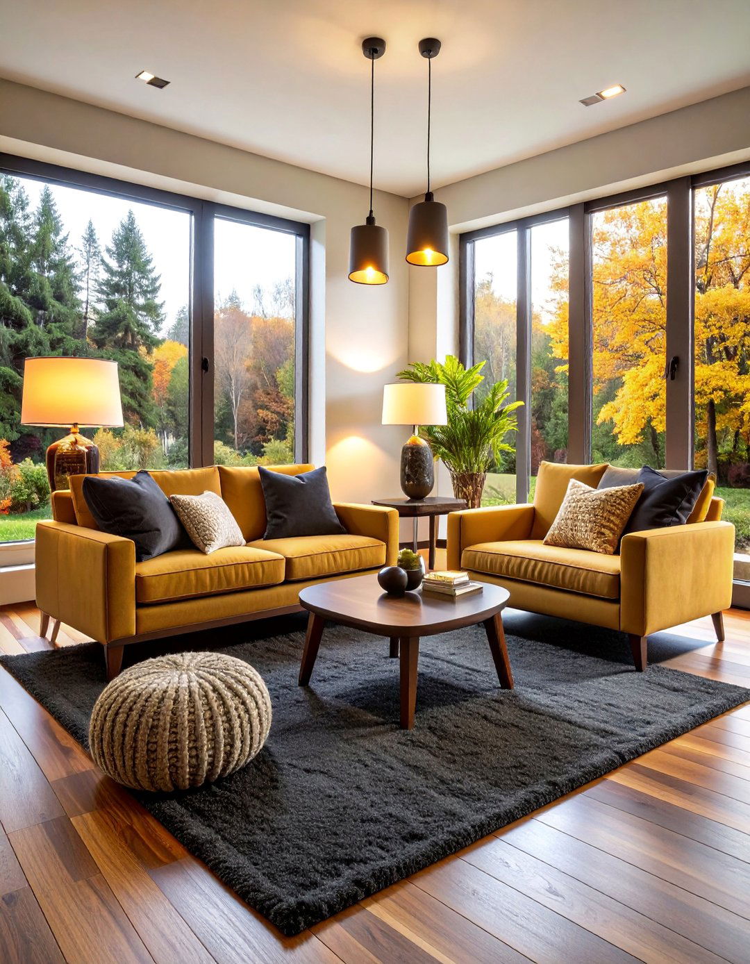 Cozy Black Carpet Reading Nook Design - 25 Black Carpet Living Room Ideas