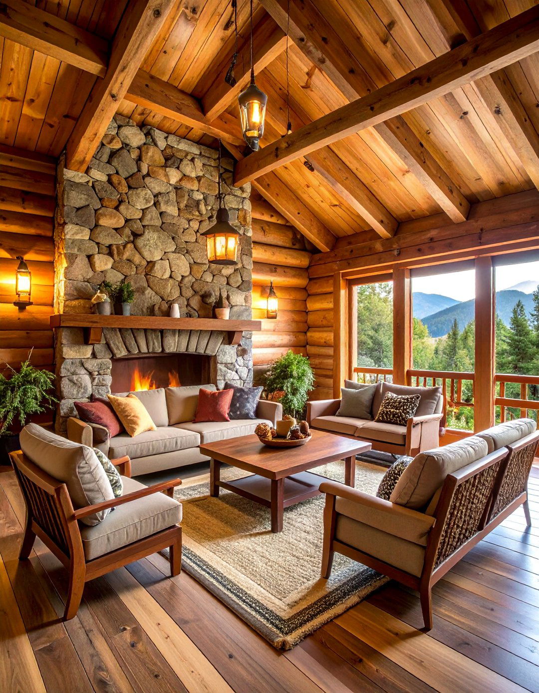 Cozy Cabin Retreat Atmosphere - 25 Barndominium Front Porch Ideas