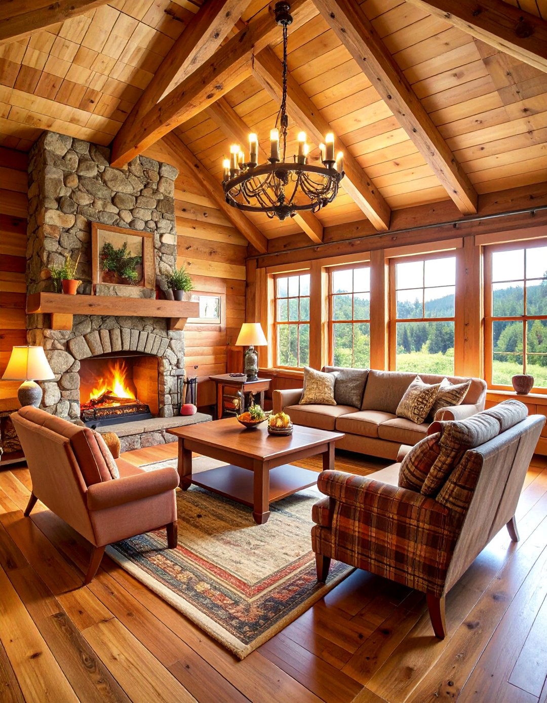 Cozy Cabin Style Family Room - 25 Rustic Decor Ideas