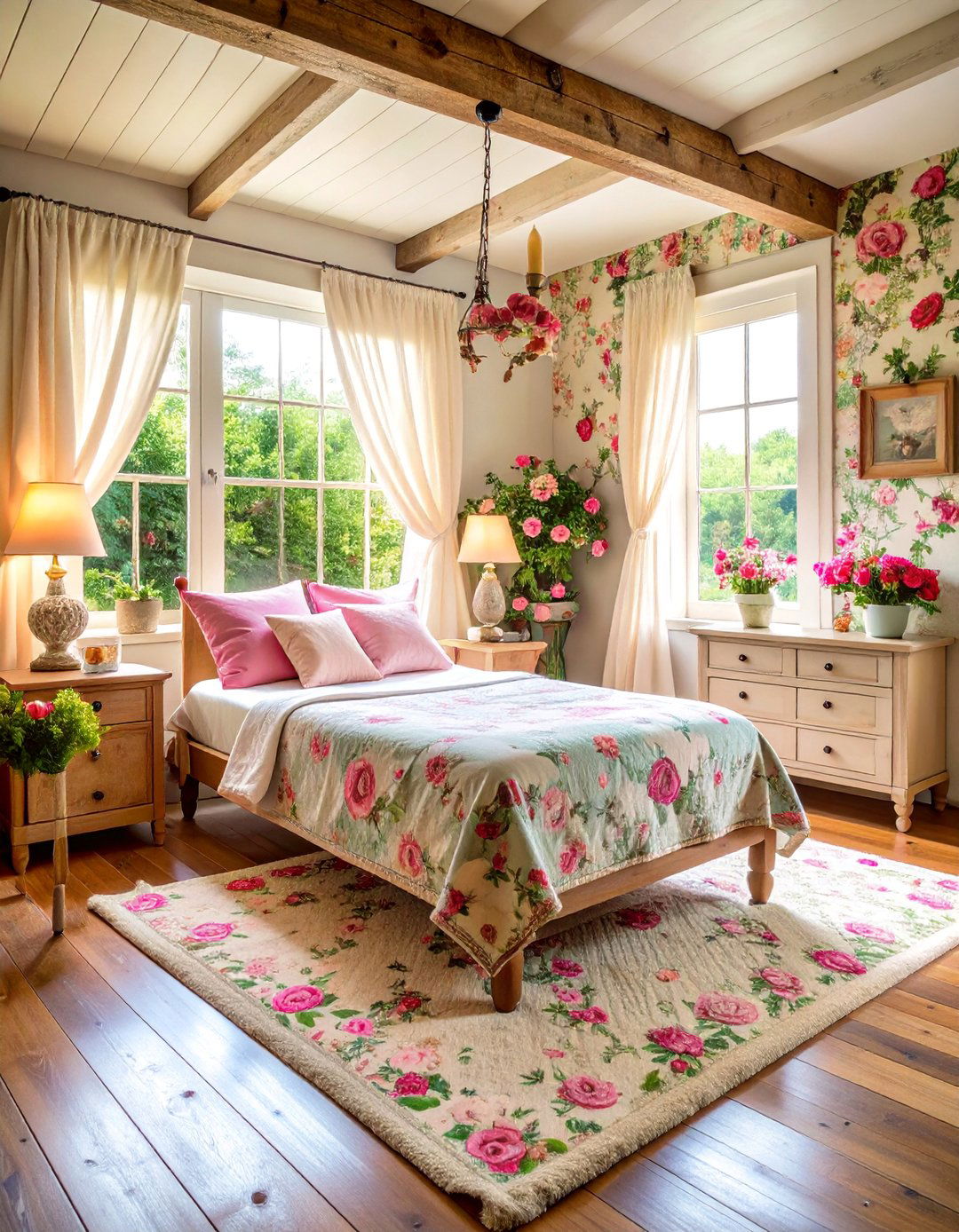 Cozy Cottage Facial Room with Floral Touches - 25 Facial Room Ideas