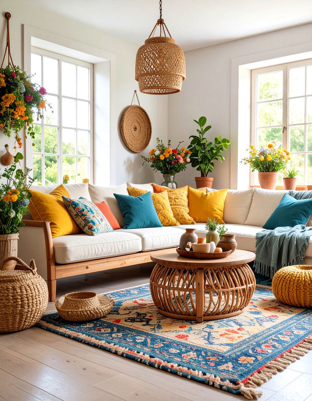 Cozy Cottagecore Living Room with Natural Linen Textures - 25 Fall Living Room Ideas