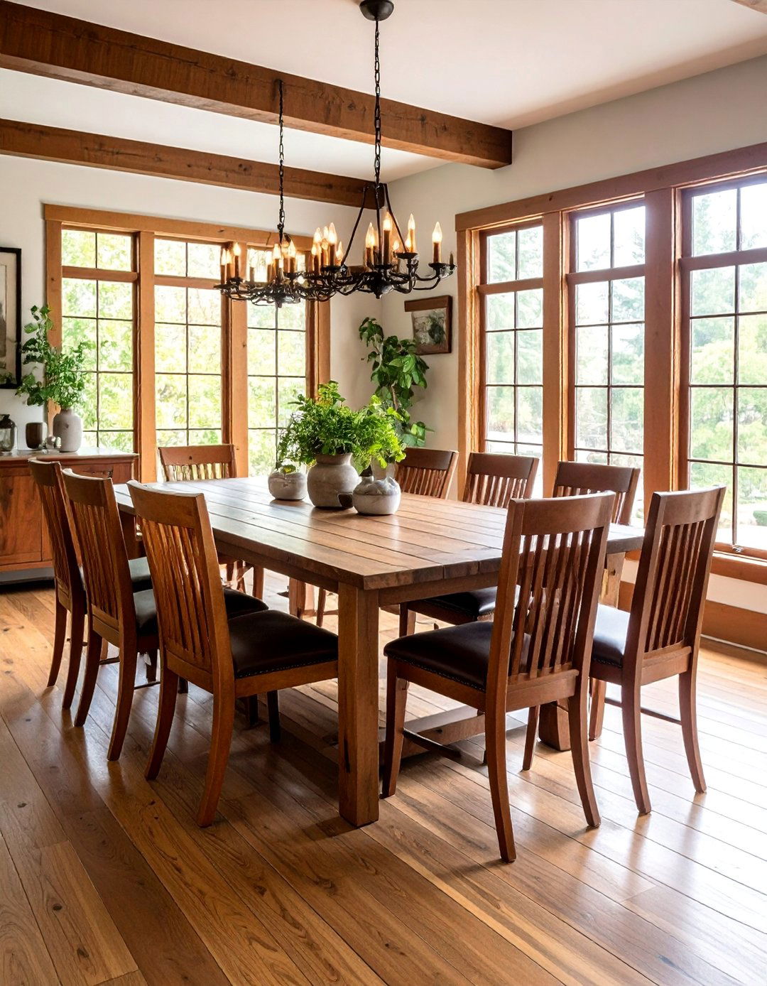 Cozy Craftsman Dining Room with Mission Style Furniture - 25 Craftsman Dining Room Ideas