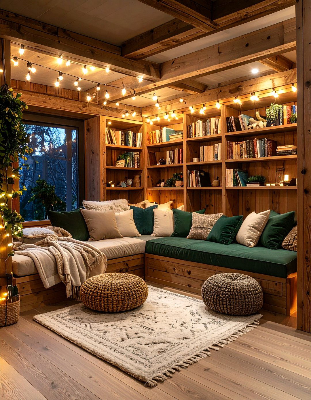 Cozy Reading Nook Basement Retreat - 25 Basement Playroom Ideas