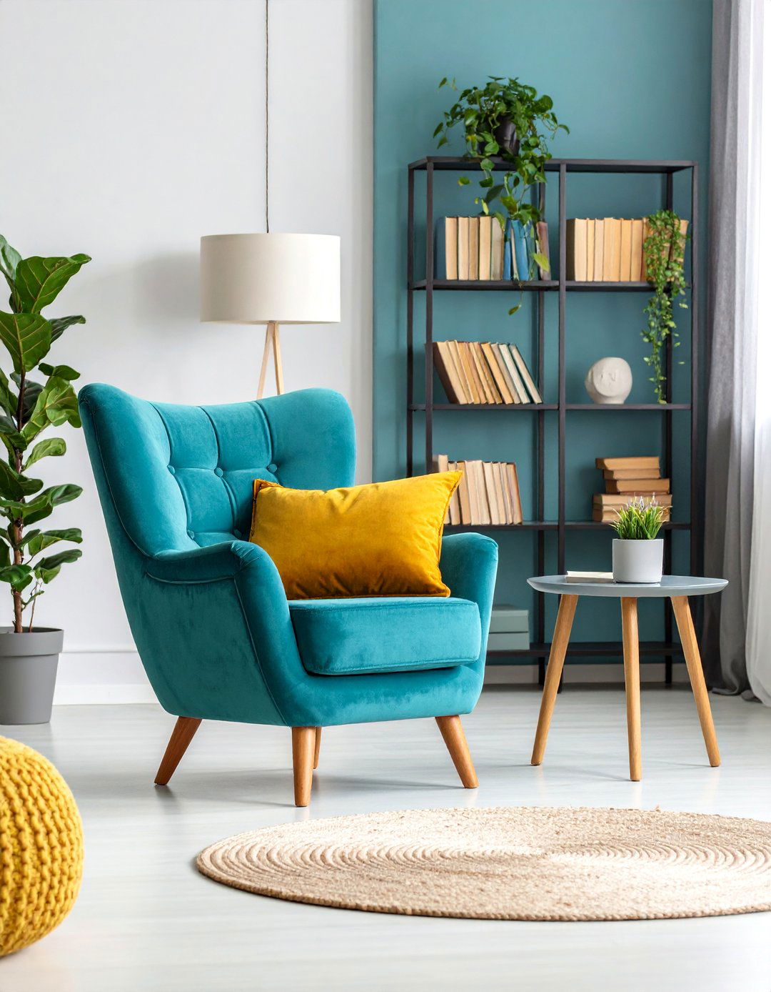 Cozy Reading Nook Integration - 25 Teal and Grey Living Room Ideas