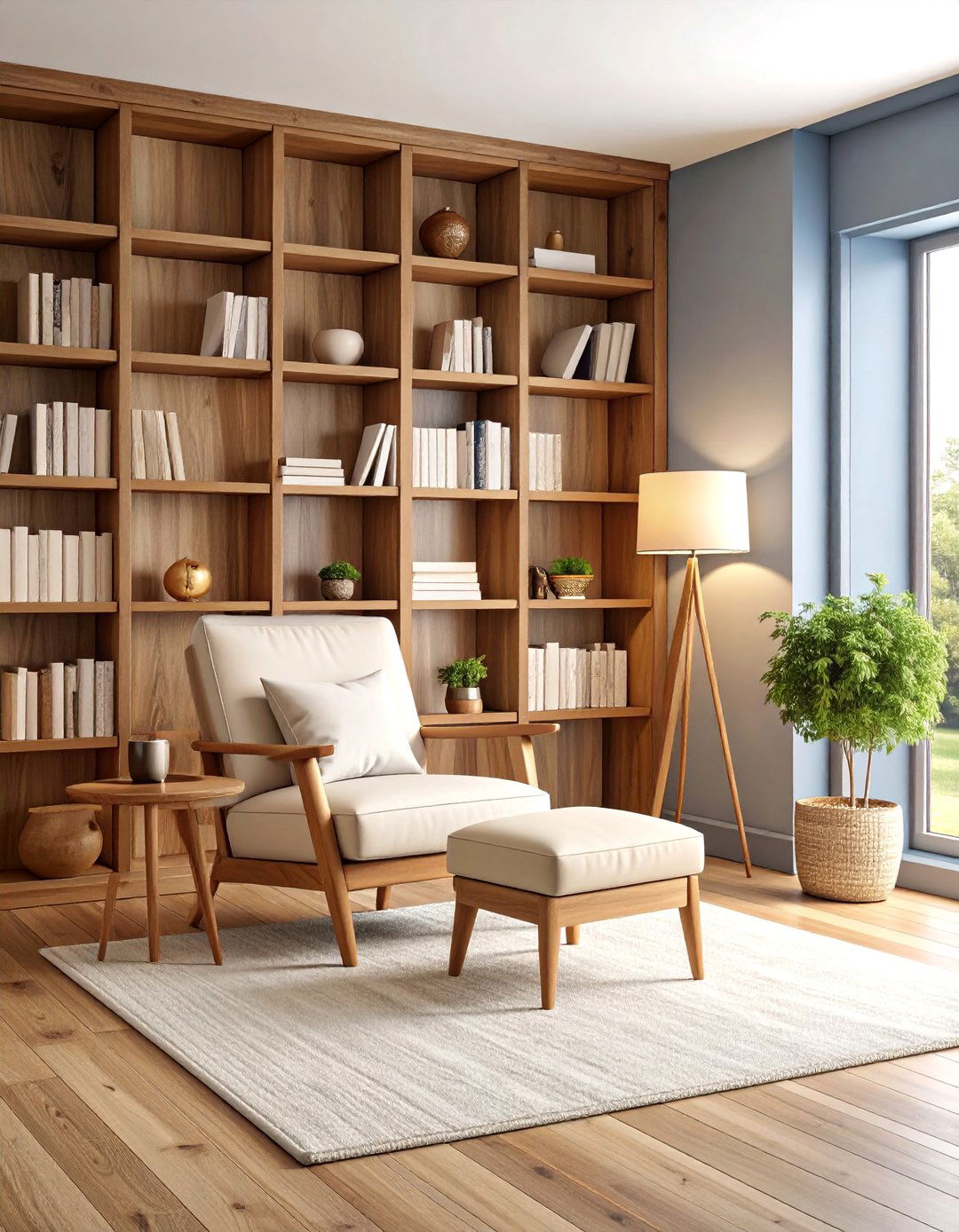 Cozy Reading Nook with Built in Bookcases - 25 basement decorating ideas