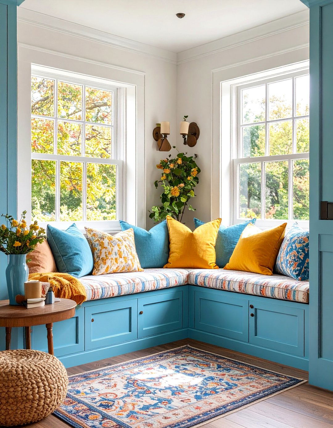 Cozy Reading Nook with Window Cushions - 25 Kitchen Bay Window Ideas
