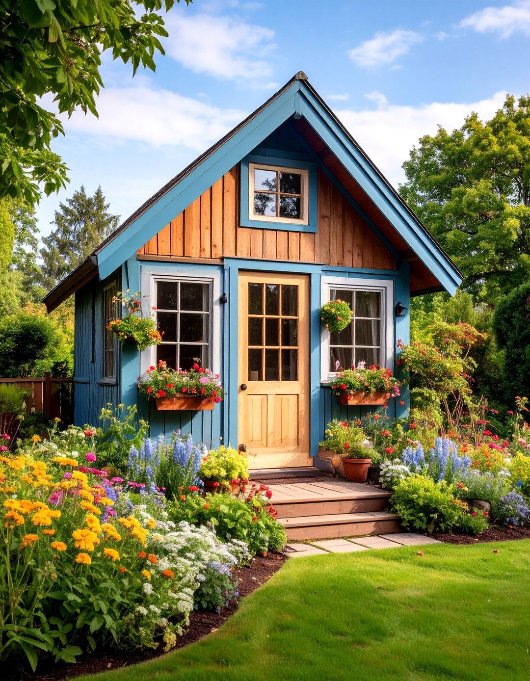 Cozy She Shed with Cottage Style Details - 25 Garden Shed Ideas