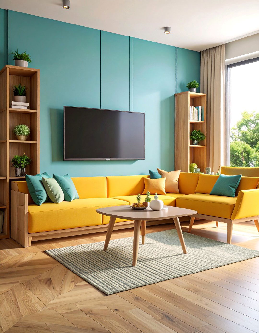 Cozy TV Breakfast Nook with Banquette Seating - 25 Small Living Room Ideas With Tv