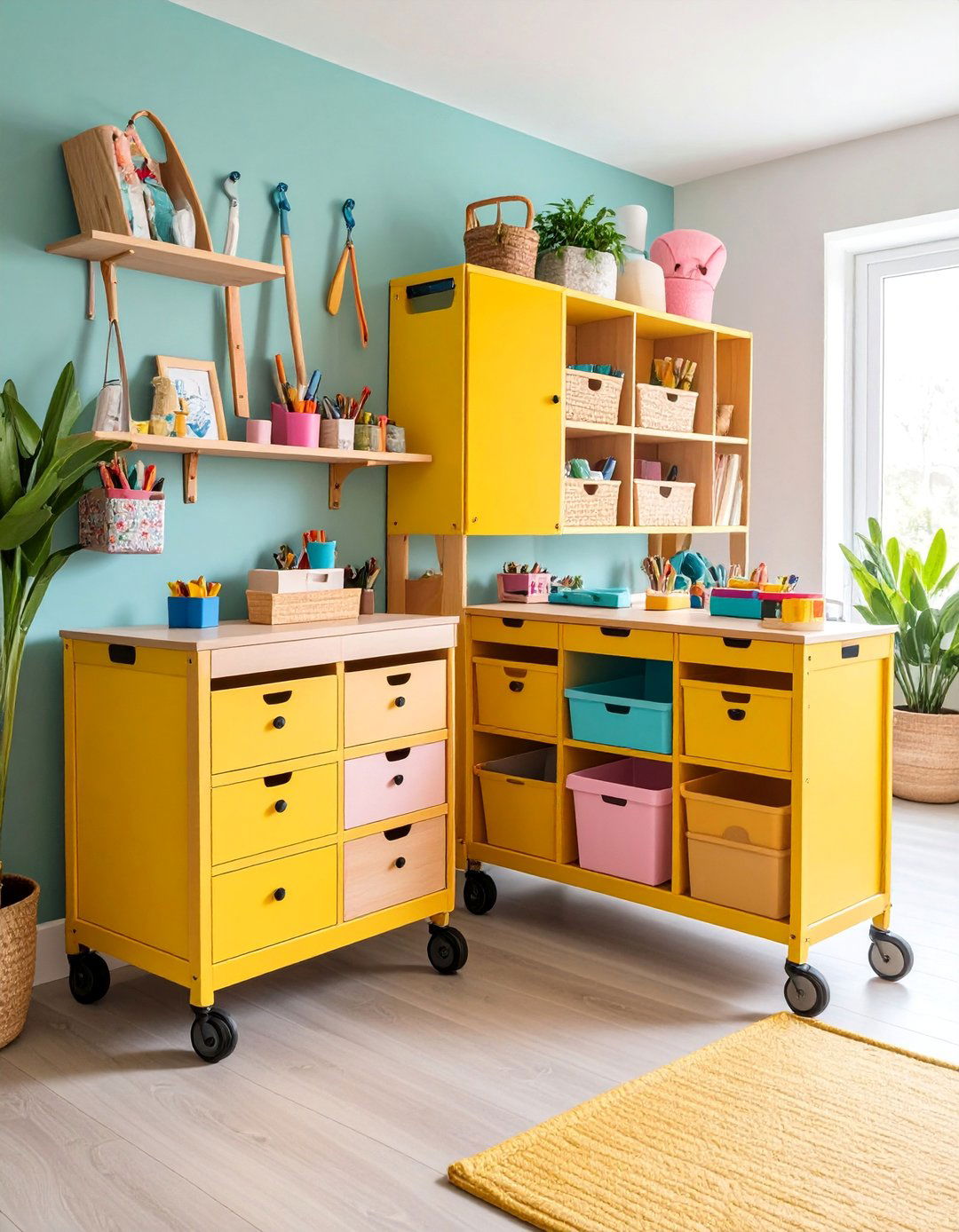 Craft Cart Command Center - 25 Small Craft Room Ideas