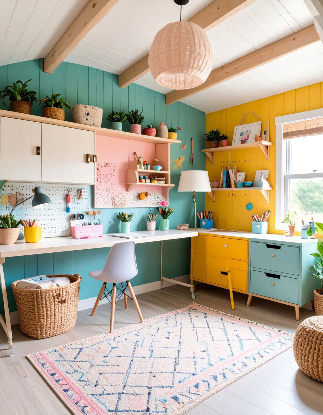 Craft Room She Shed with Organized Storage - 25 She Shed Interior Ideas