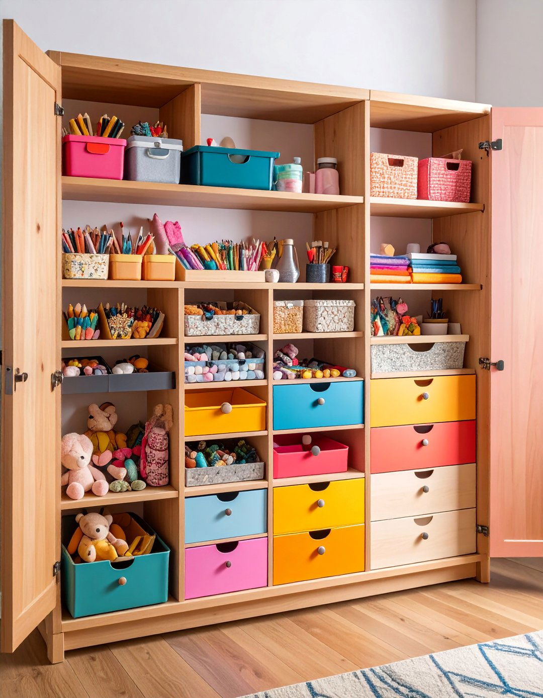 Craft Storage Cabinet with Adjustable Project Organization - 25 cabinet storage ideas