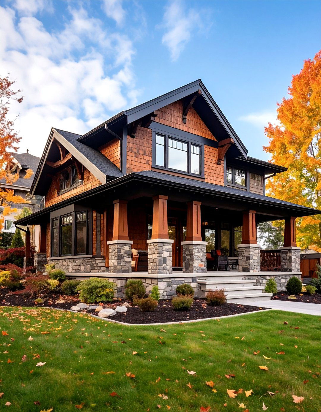 Craftsman Bungalow with Updated Materials - 25 Exterior Home with a Black Roof Ideas