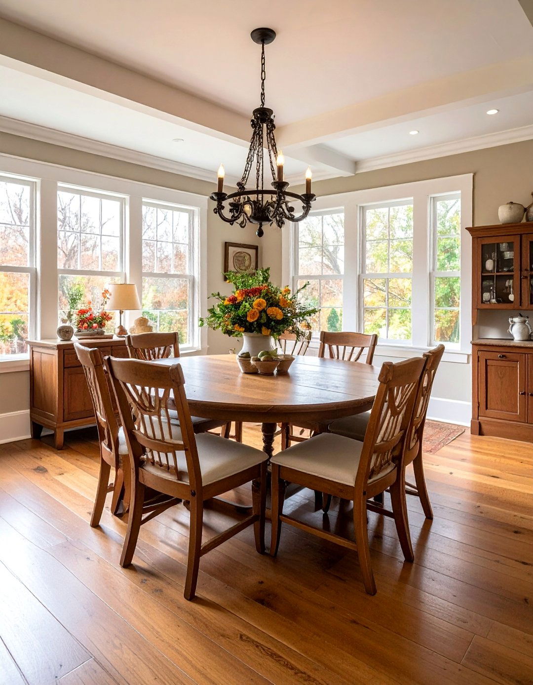 Craftsman Dining Room with Corner Built Ins and Space Saving Solutions - 25 Craftsman Dining Room Ideas