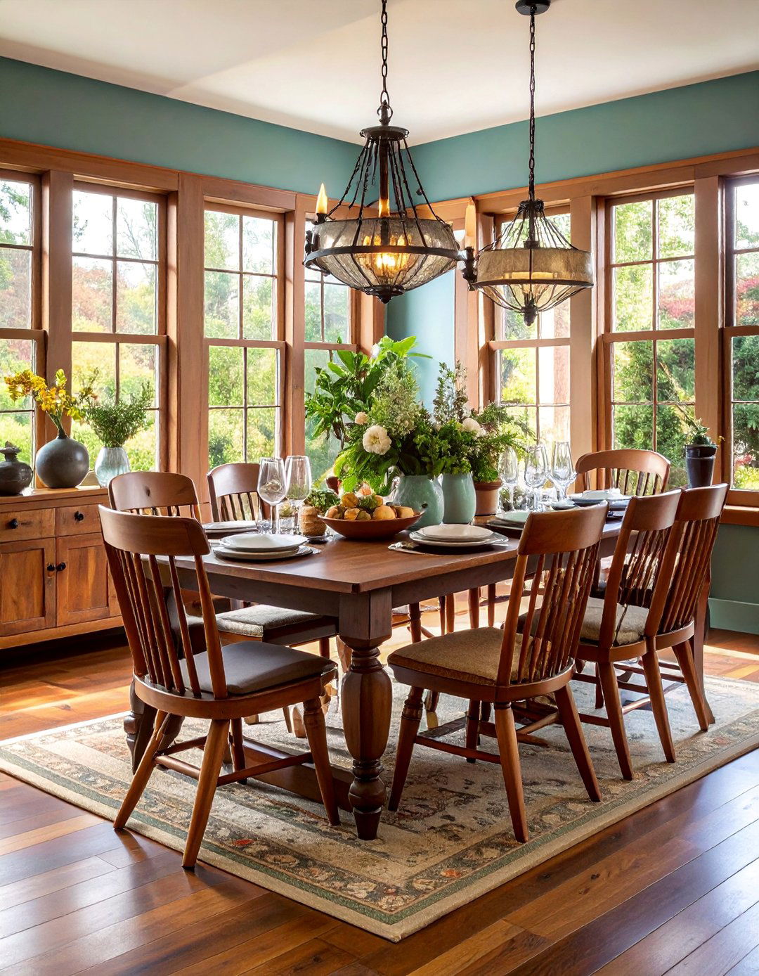 Craftsman Dining Room with Mixed Wood Finishes and Eclectic Elements - 25 Craftsman Dining Room Ideas