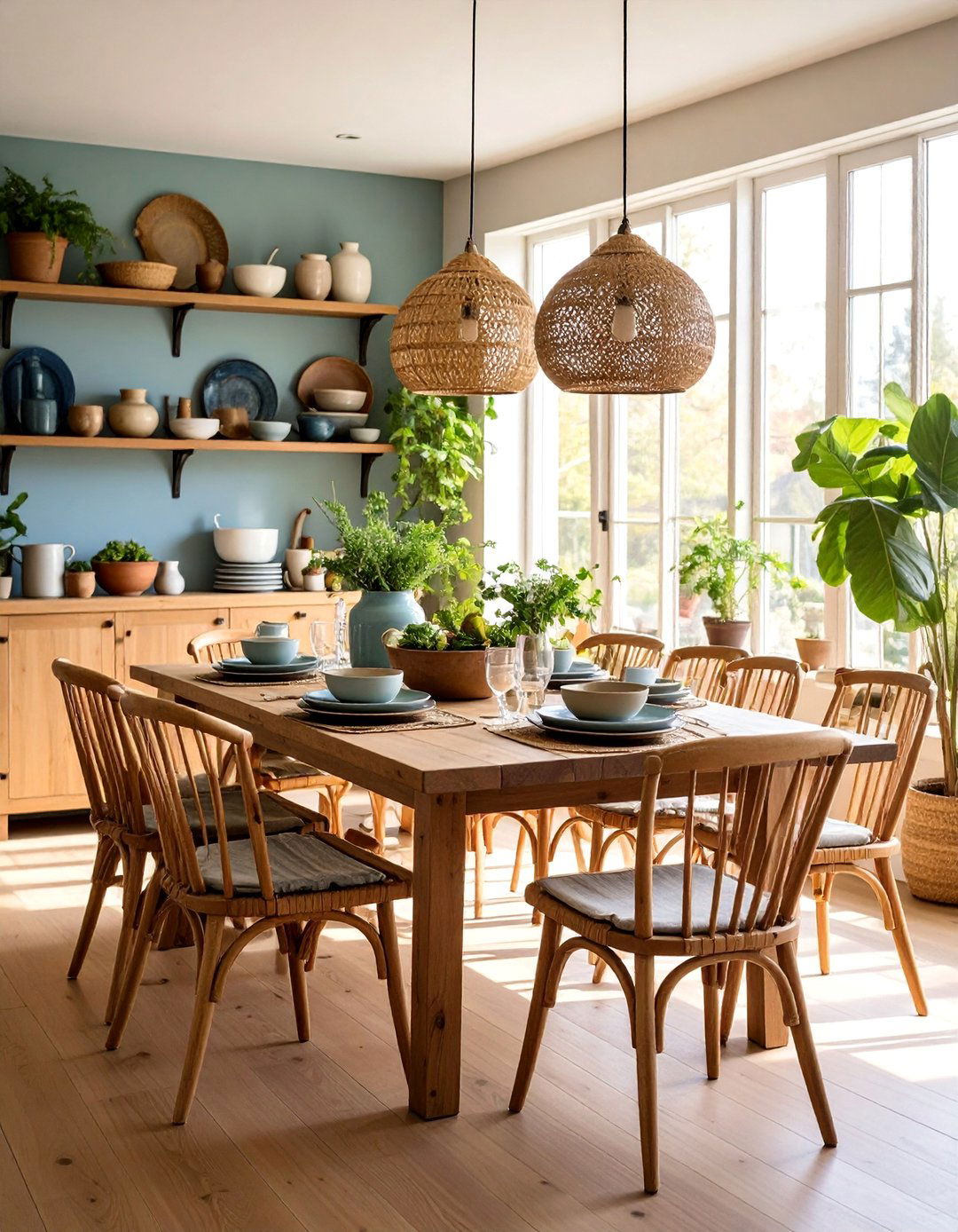 Craftsman Dining Room with Open Shelving and Display Storage - 25 Craftsman Dining Room Ideas