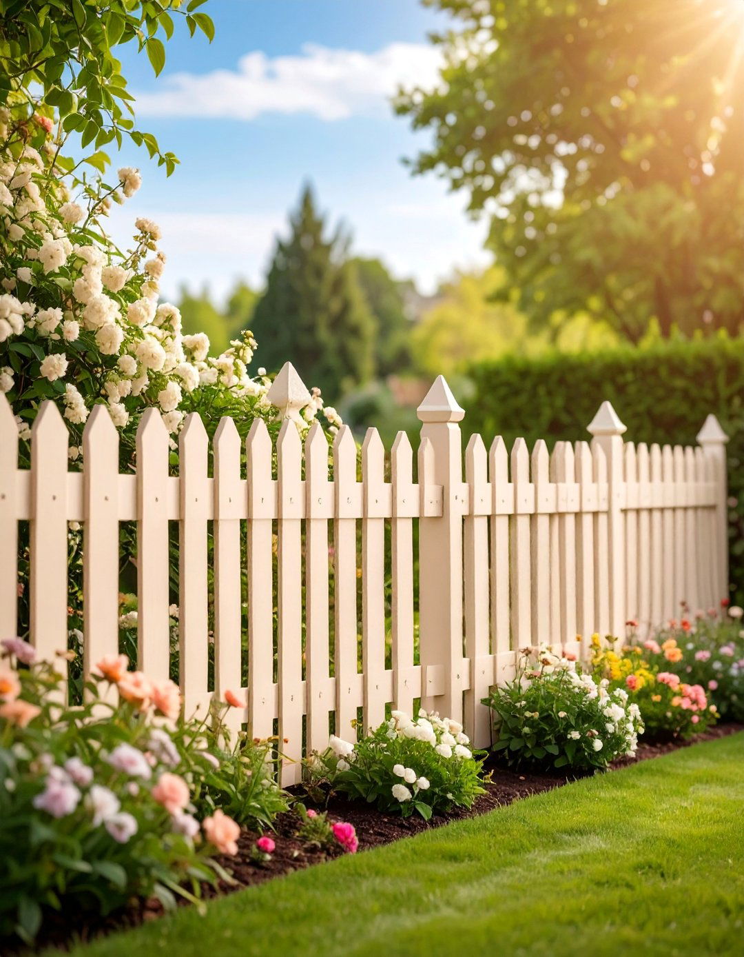 Cream Cottage Style Fence - 25 Fence Paint Colours