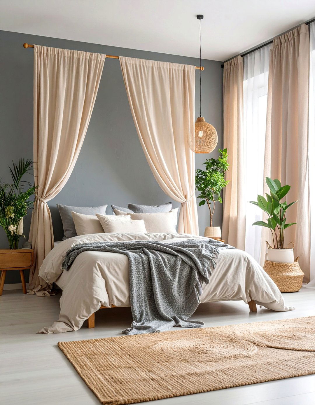 Cream Linen Curtains with Gray Walls - 25 What Color Curtains Go With Gray Walls