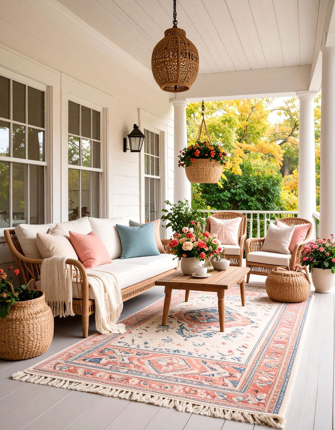 Cream Porch with Soft Sophistication - 25 Porch Paint Colors