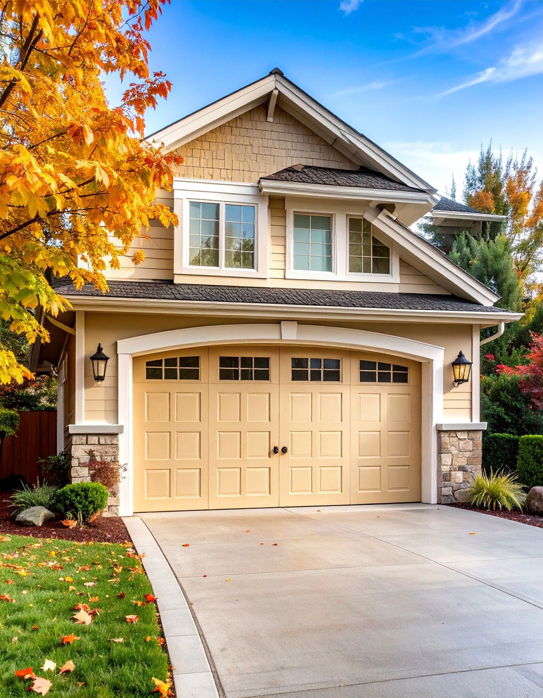 Cream Soft Traditional - 25 Garage Door Paint Ideas