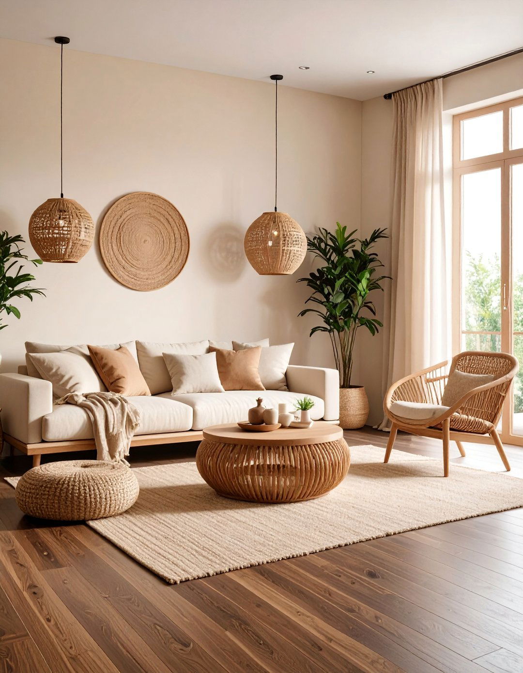 Cream Walls with Dark Bamboo Floors - 25 Floor and Wall Color Ideas