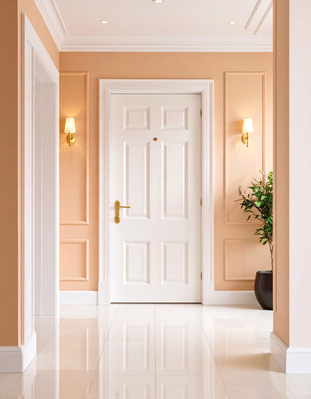 Cream White Interior Door with Warm Undertones - 25 Interior Door Color Ideas