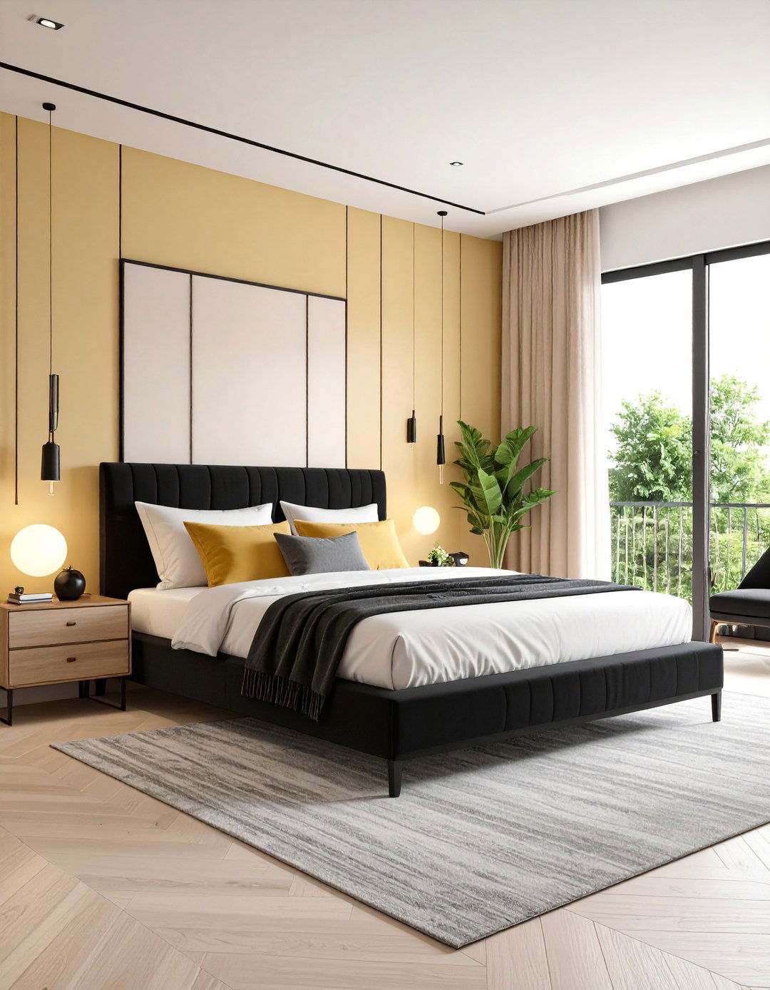 Cream and Black Small Space Bedroom - 25 Cream and Black Bedroom Ideas