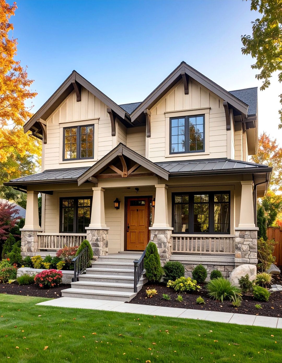 Creamy Beige Warm Traditional Style - 25 Board and Batten Siding Colors