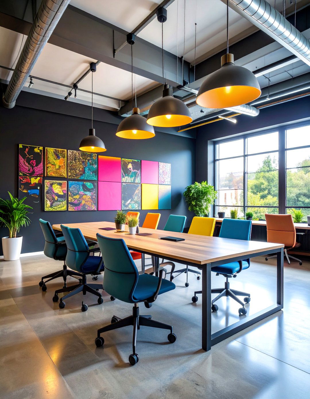 Creative Office with Chalkboard Paint Feature Wall - 25 Office Accent Wall Ideas
