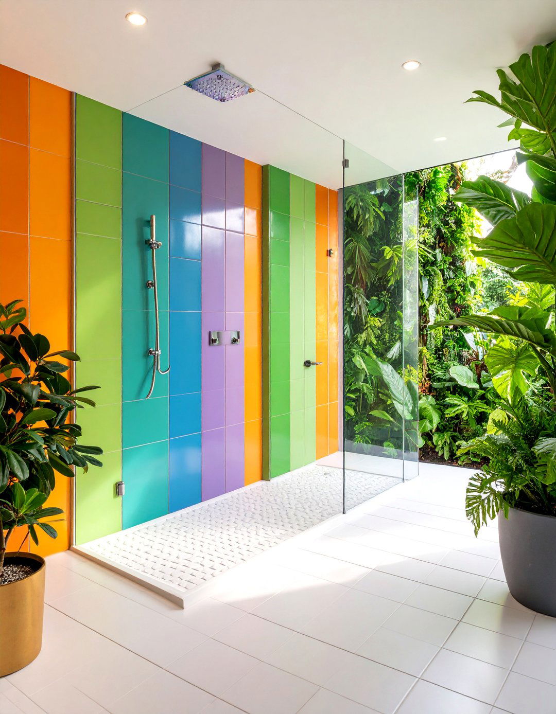 Crosshatch Subway Pattern - 25 Walk-in Shower Tile Ideas