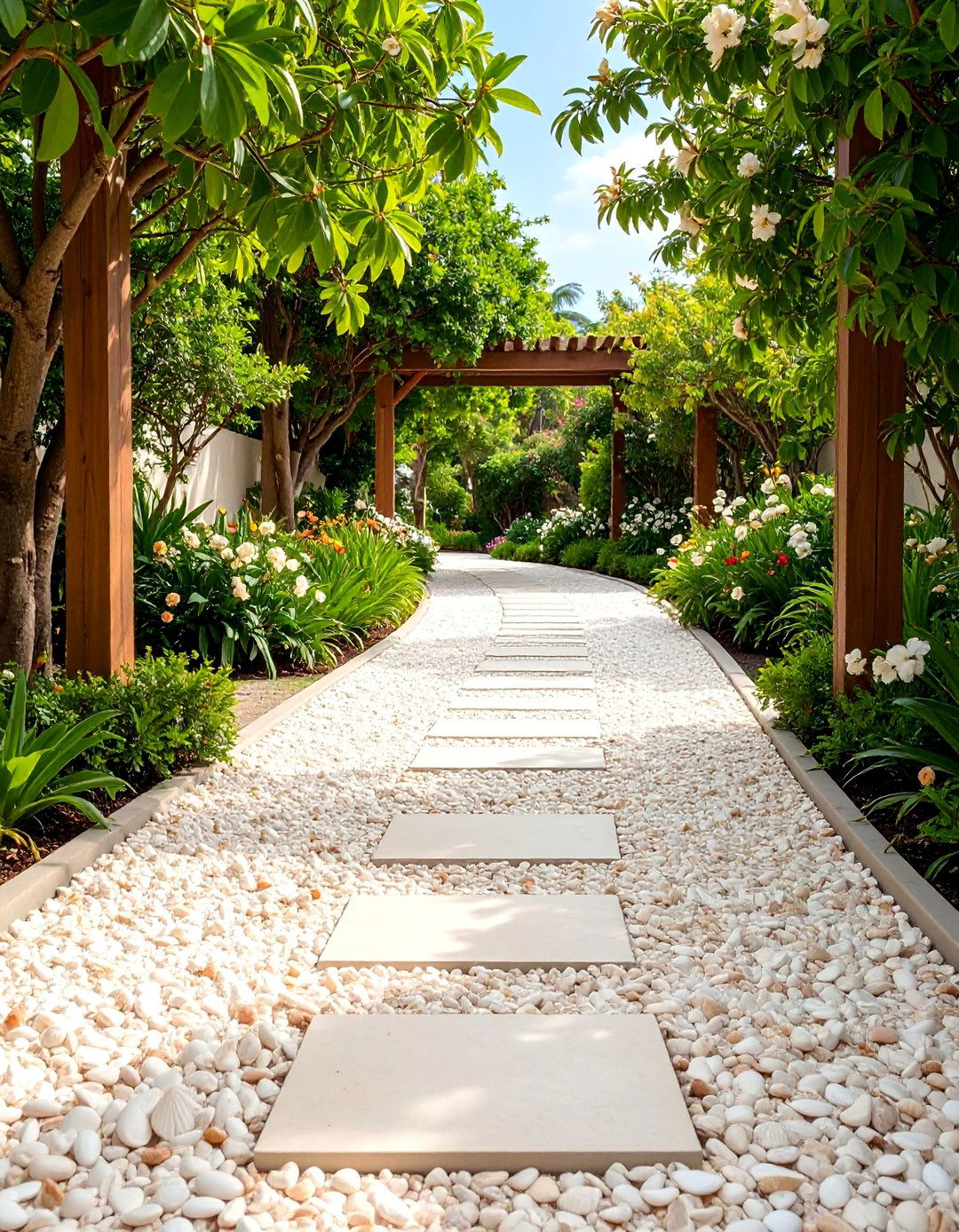 Crushed Shell Walkway - 25 Natural Walkway Ideas