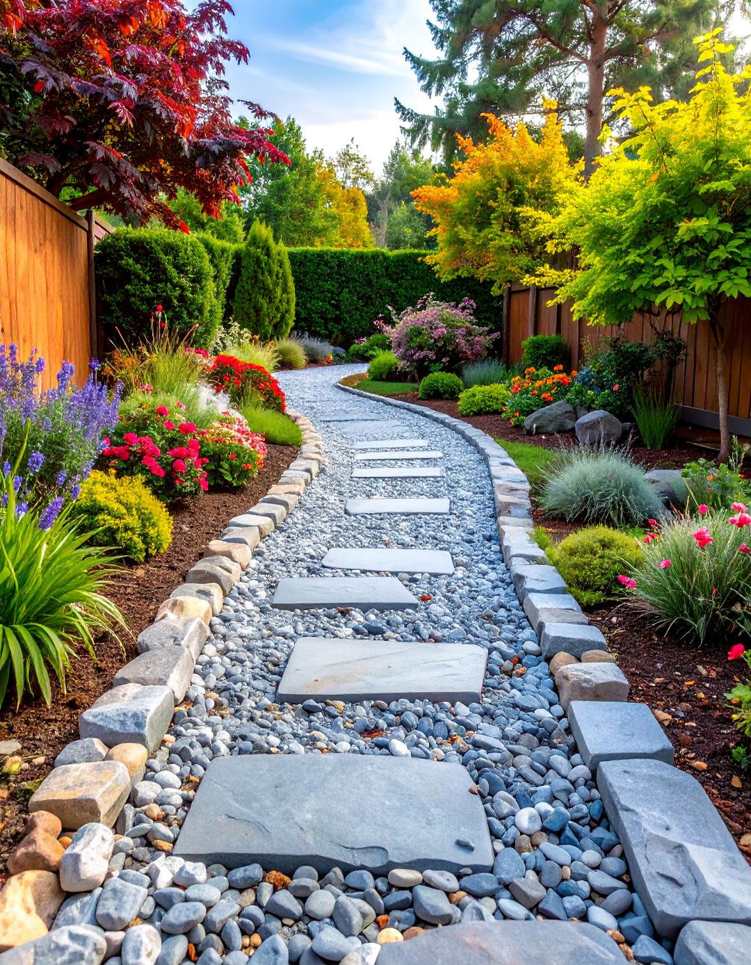 Crushed Stone Gravel Garden Path Edging - 25 Stone Garden Edging Ideas
