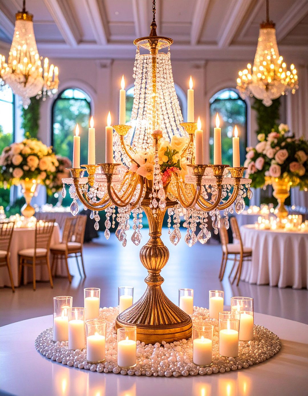 Crystal Candelabra Centerpiece - 25 non-floral wedding centerpiece ideas