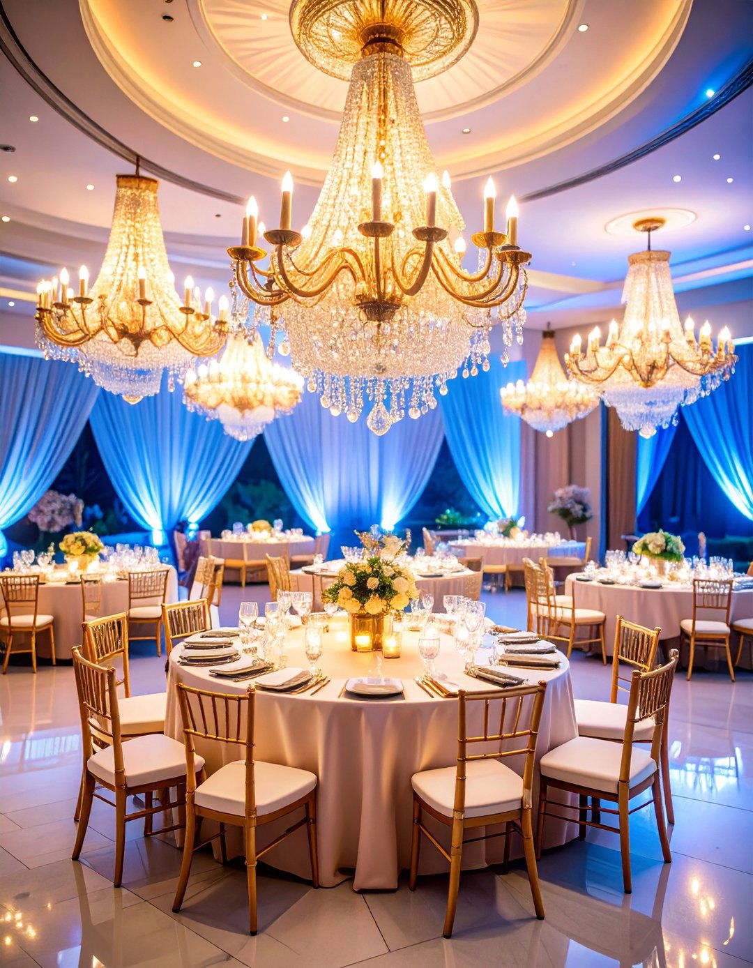 Crystal Chandelier Ballroom Reception - 25 Glamorous Wedding Ideas