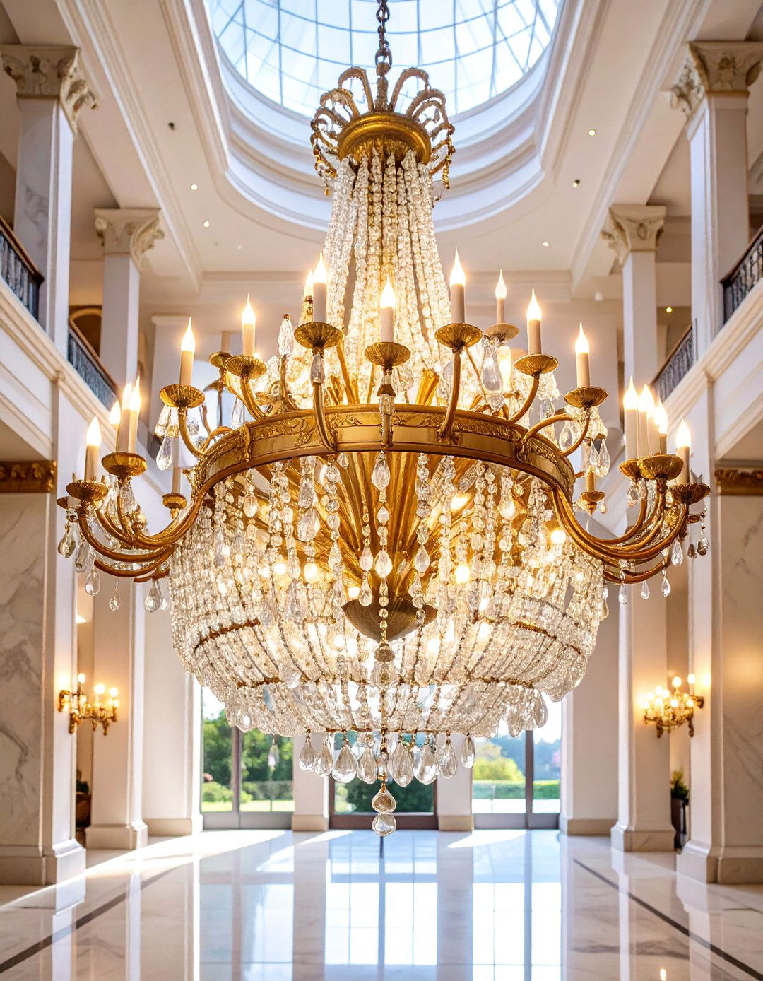 Crystal Chandelier with Tiered Design - 25 Entryway Lighting Ideas
