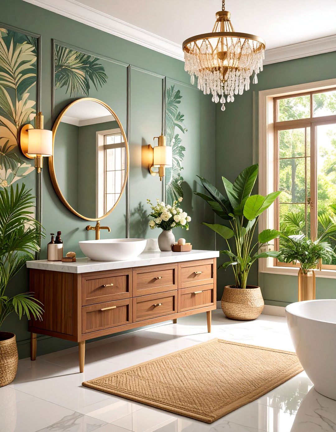 Crystal and Brass Powder Room - 25 Luxury Interior Design Ideas