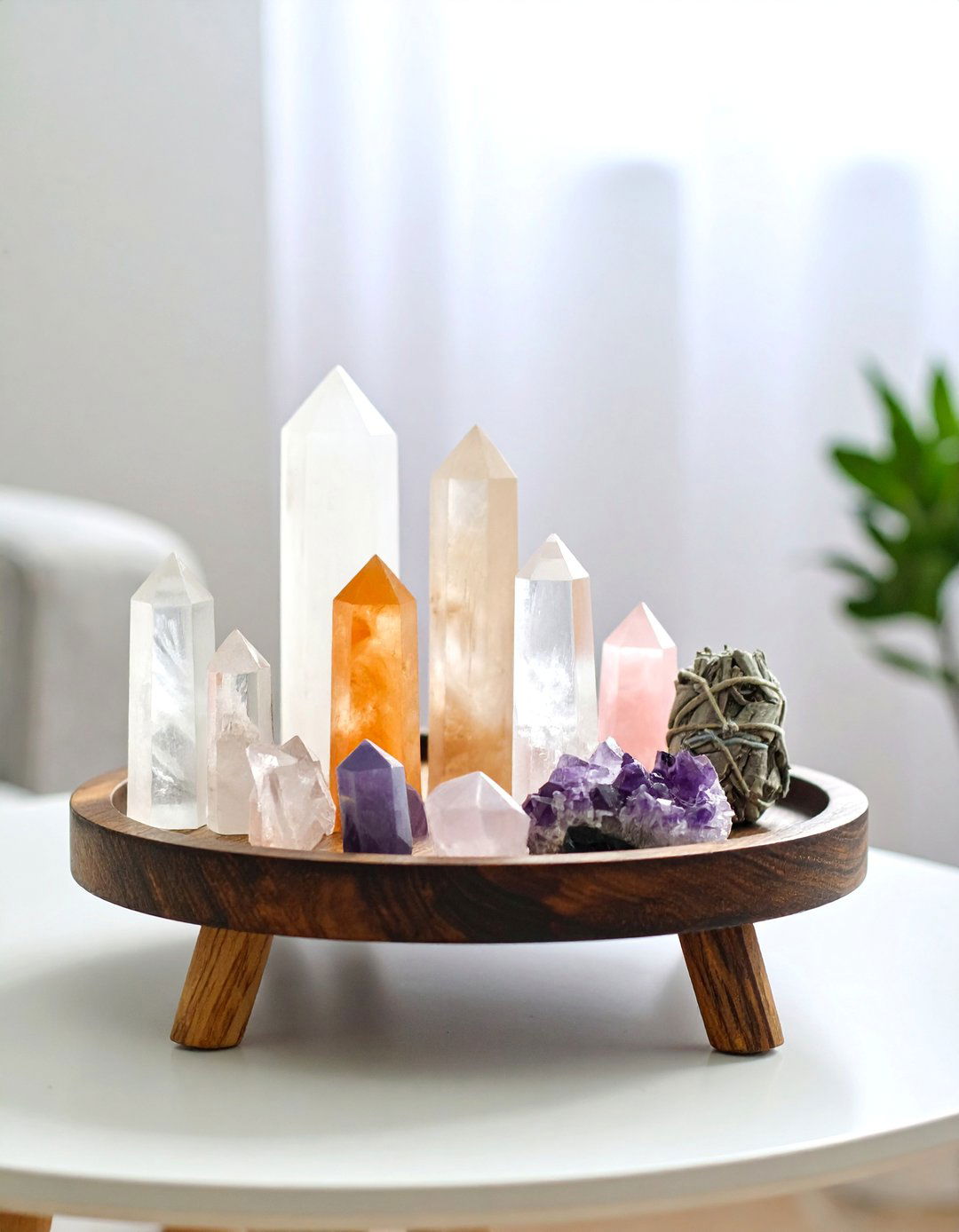 Crystal and Stone Energy Display - 25 Coffee Table Centerpiece Ideas
