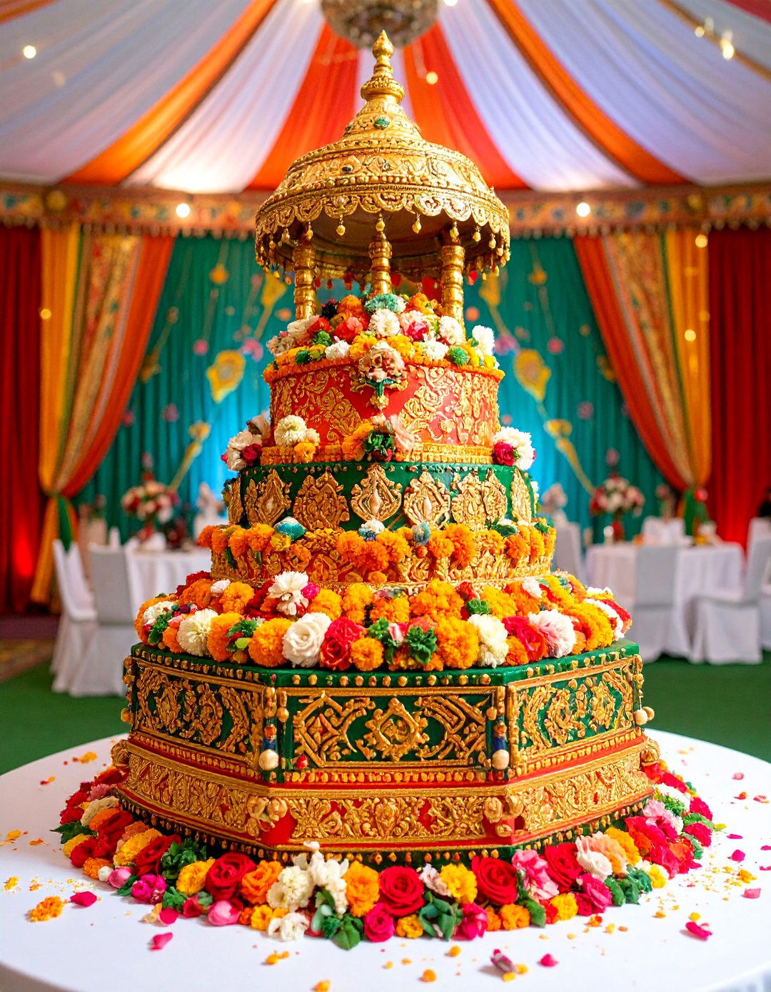 Cultural Heritage Wedding Cake with Traditional Elements - 25 Wedding Cake Ideas