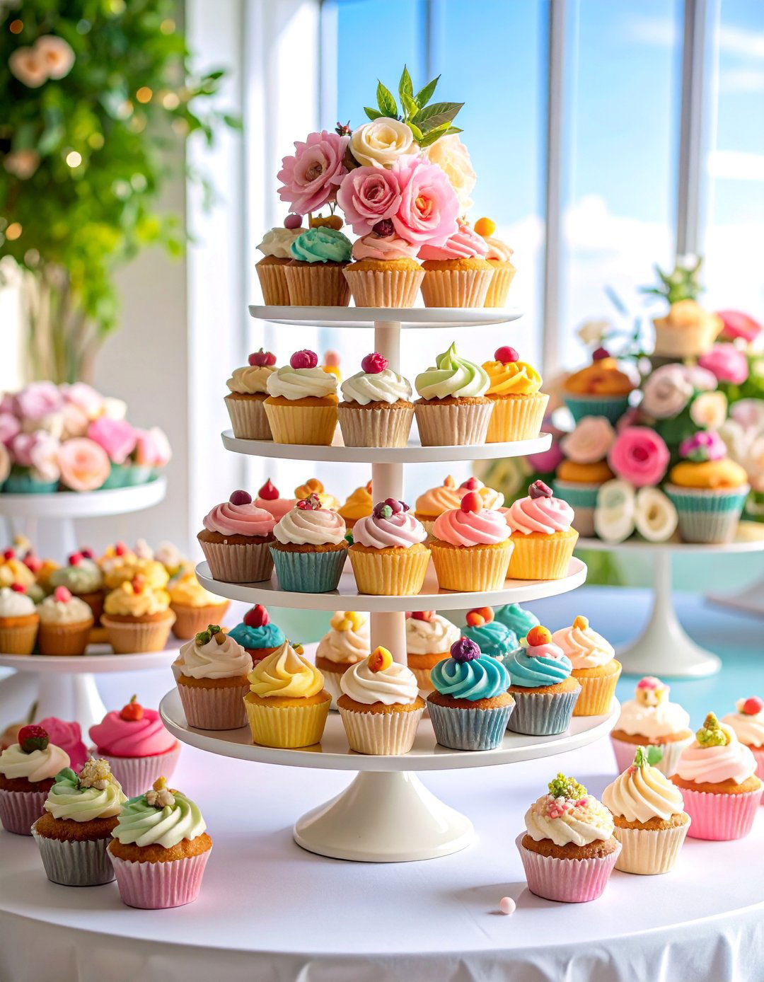 Cupcake Stand Tower Display - 25 non-floral wedding centerpiece ideas