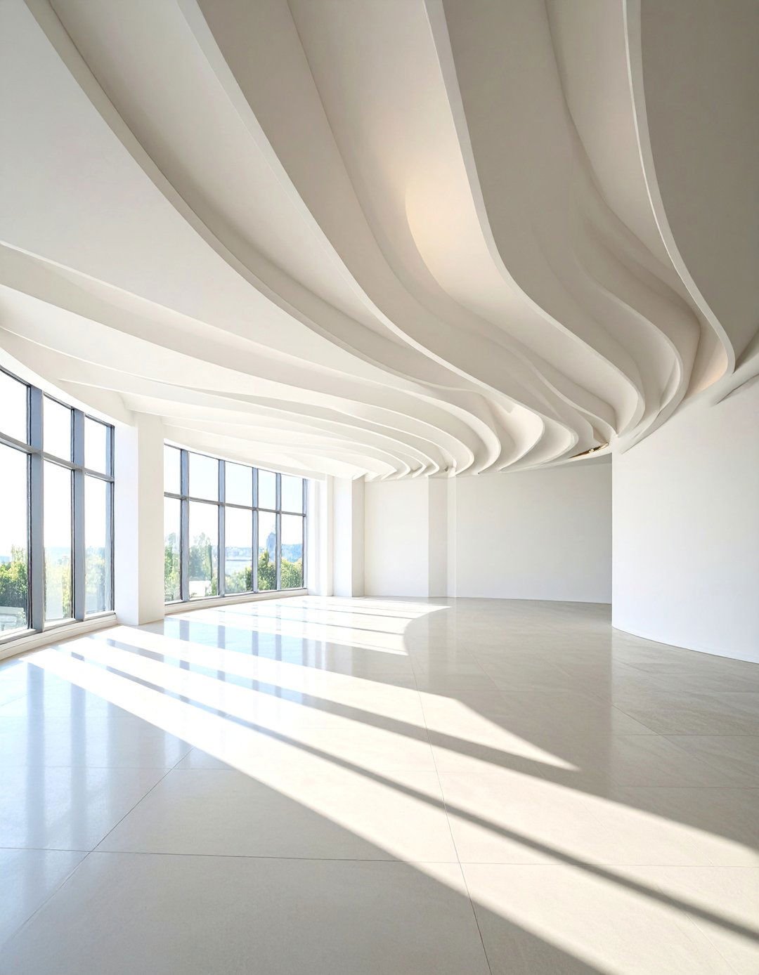 Curved Architectural Wave Ceiling - 25 Accent Ceiling Ideas