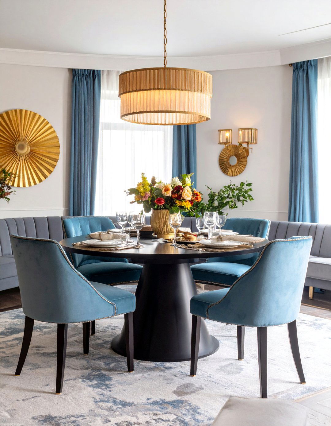 Curved Banquette Art Deco Dining Room - 25 Art Deco Dining Room Ideas