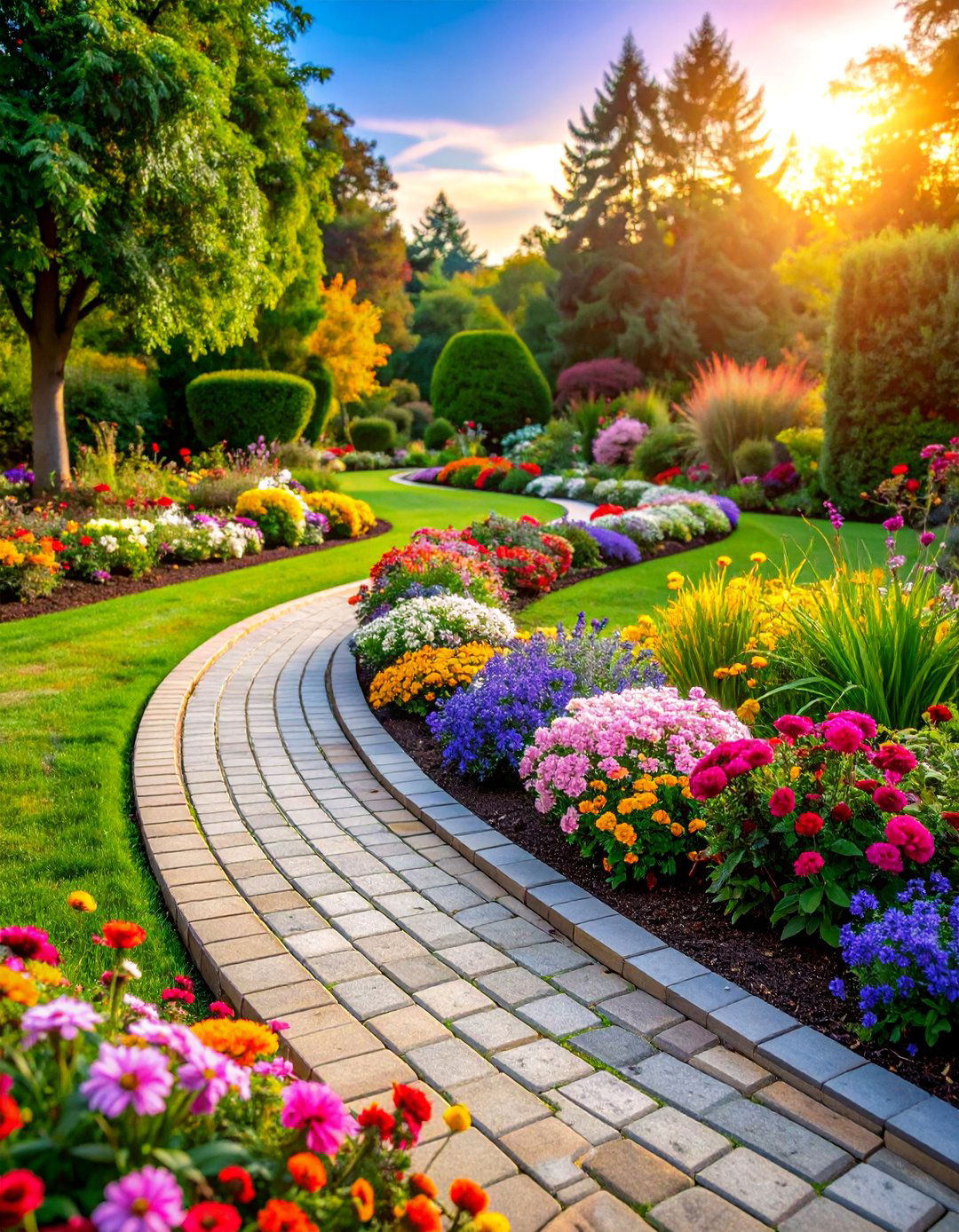 Curved Brick Garden Edging Design - 25 Brick Edging Ideas