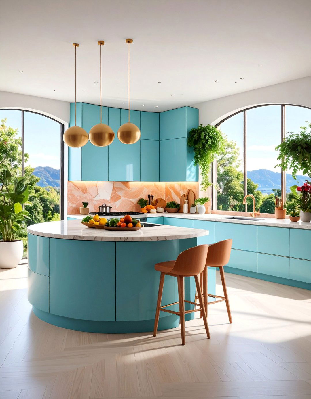 Curved Cabinet Contemporary Kitchen Design - 25 Kitchen Design Ideas